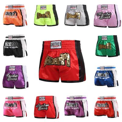 Short Muay Thai Kick Boxing Uniforme Crianças Adulto Bordado Respirável Luta MMA Kickboxing Calças Homens Mulheres Adolescentes Short Boxe Thai