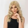 Long Fashion Blonde Hair Synthetic Fluffy Wave Wigs for Women Daily Cosplay Use Heat Resistant Fibre