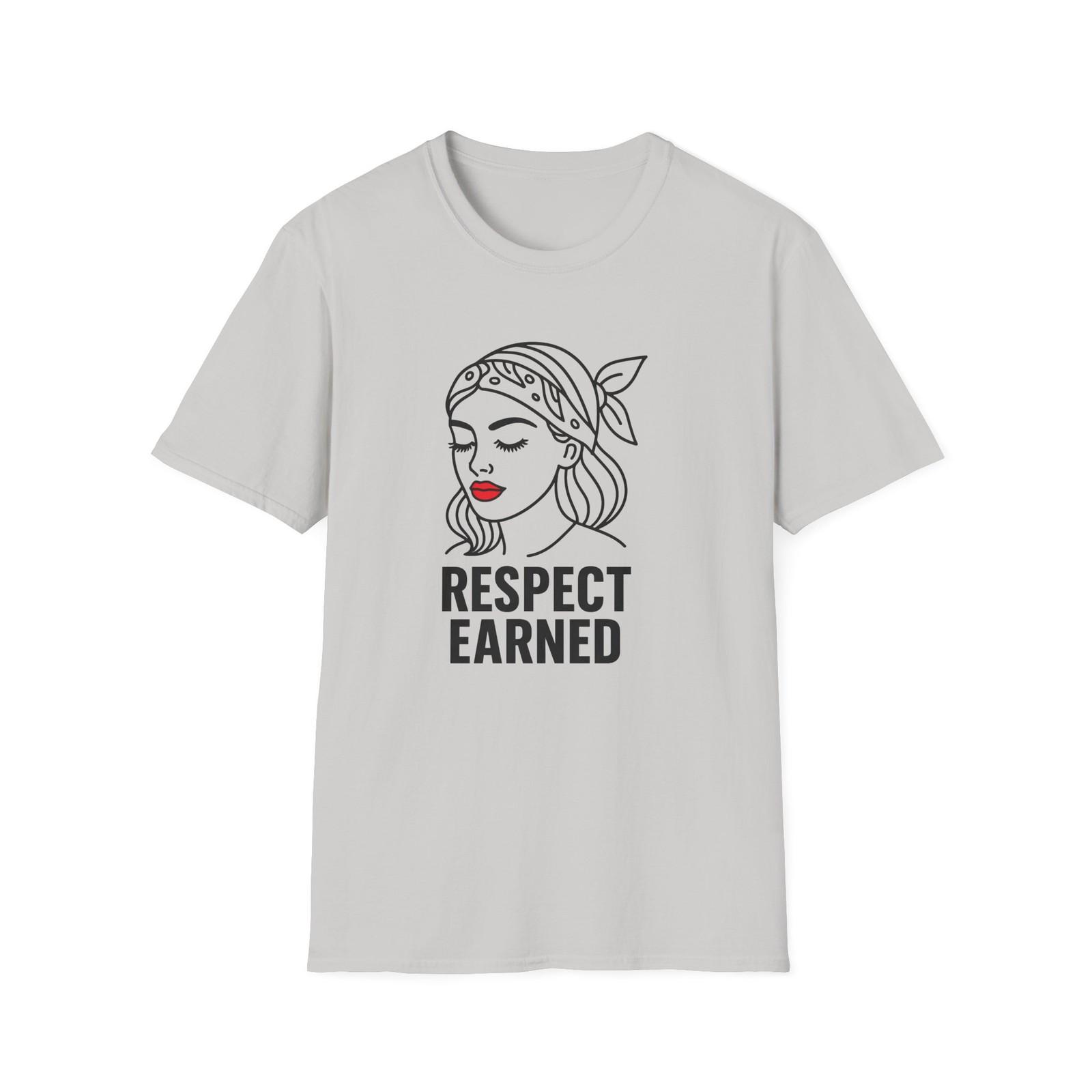 Unisex Softstyle T-Shirt Mens Womens Tees Top, RESPECT EARNED Tee – Bandana Line Art | Barrio Pride L