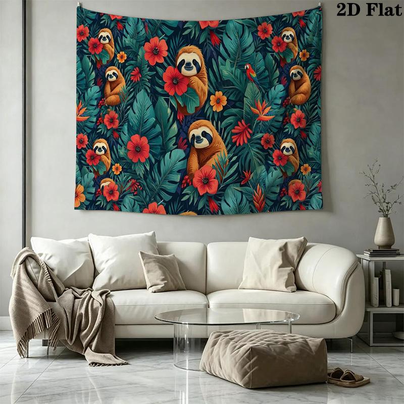 Sloths Wall Tapestry Aesthetic Wall Hanging Printed Fabric Blanket Decorative Tapestries for Bedroom Living Room Home Decor
