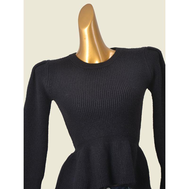 French Style Cover Belly High Waist Core-Spun Yarn Thermal Bottoming Shirt Silm Slim Looking Sexy Knitting Bottoming Shirt
