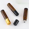 10ml Transparent Blue Glass Roller Bottle for Eye Cream and Essential Oils, with Tea-colored Perfume Roller