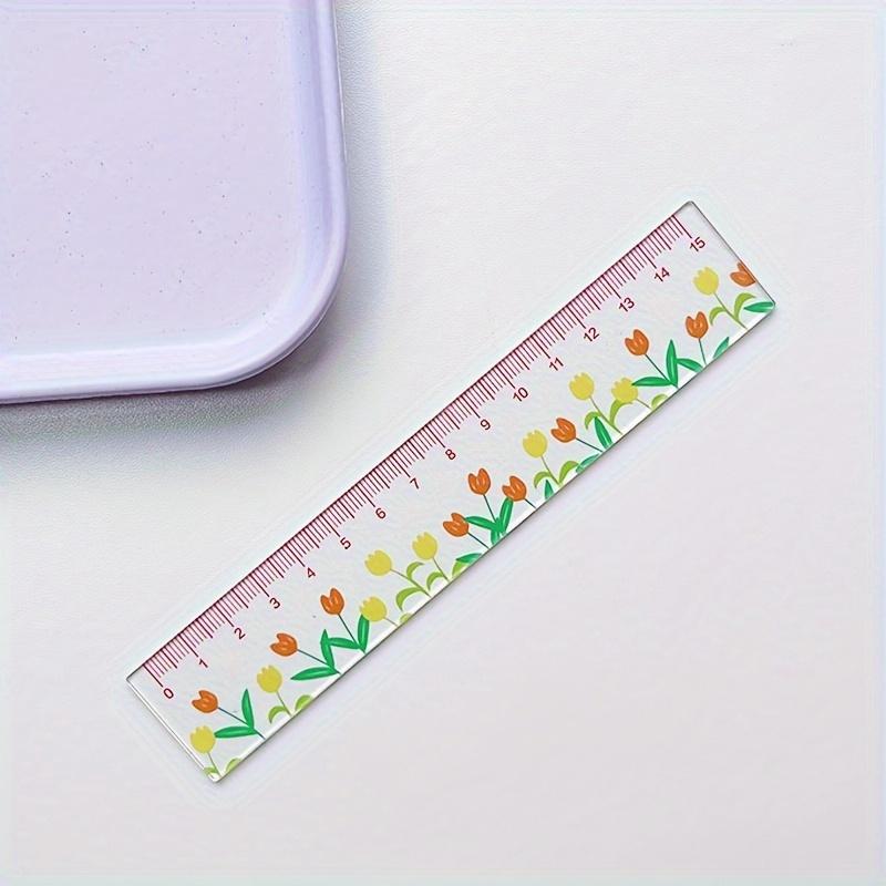 

One Item, A Transparent Plant Ruler, Floral Ruler, Acrylic Ruler Measuring 5.91 Inches with Centimeters, Suitable for School and Office Needs! помаранчевий