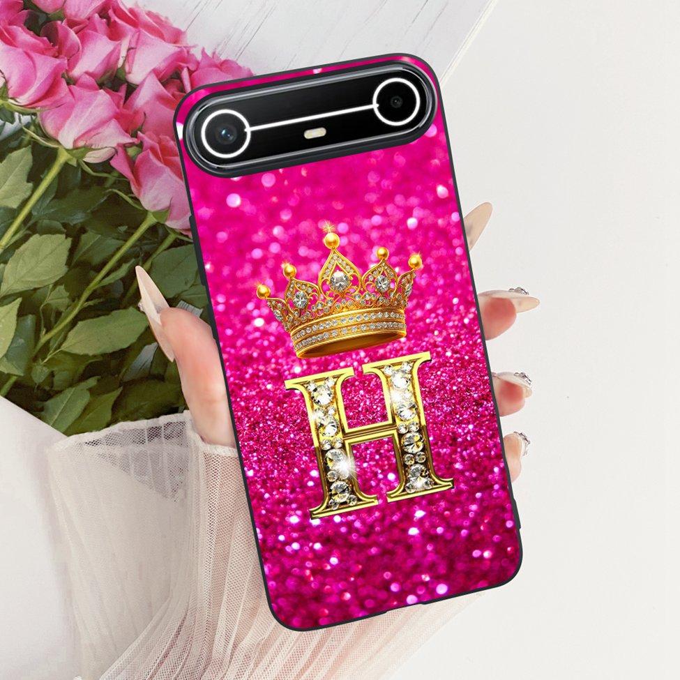 For Tecno KM9 Case For Tecno Pova Slim Cover Silicone Fashion Luxury A-Z Letters Cool Crown Soft Casing
