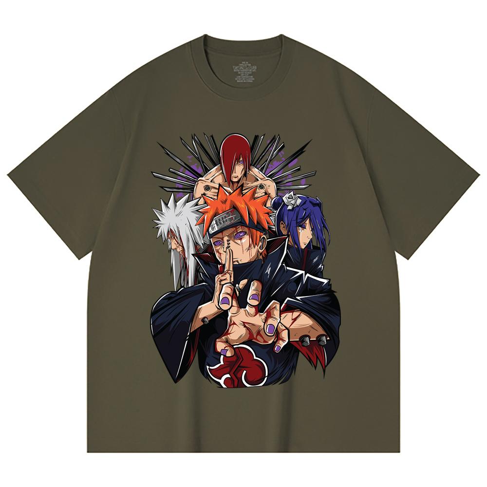 230 Gsm 100% Cotton Naruto V10 Pain Print Unisex Heavy Cotton T Shirt