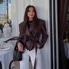 Autumn/Winter Women's Trendy Lace-Up Motorcycle Leather Jacket