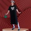 Abito T-shirt Estivo da Donna a Maniche Corte In The Lungo Ampio Sottile Sopra il Ginocchio Abito Lungo Semplice Moda