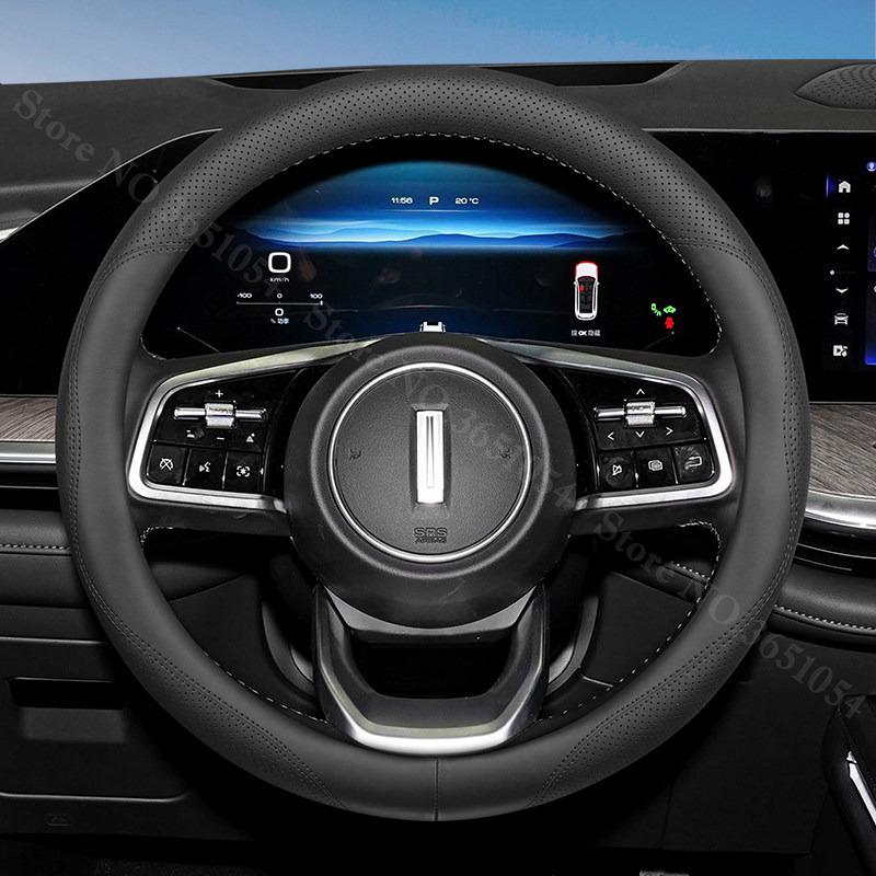 Leather Steering Wheel Cover Breathable Car Interior Handle Cover For Great Wall Wey Mocca Macchiato Latte Lanshan Blue Mountain чёрный