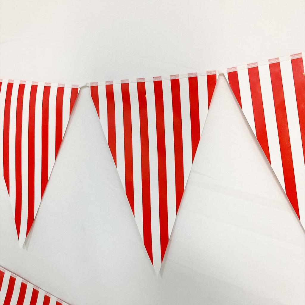 Red & White Striped Pennant Banner for Parties & Weddings