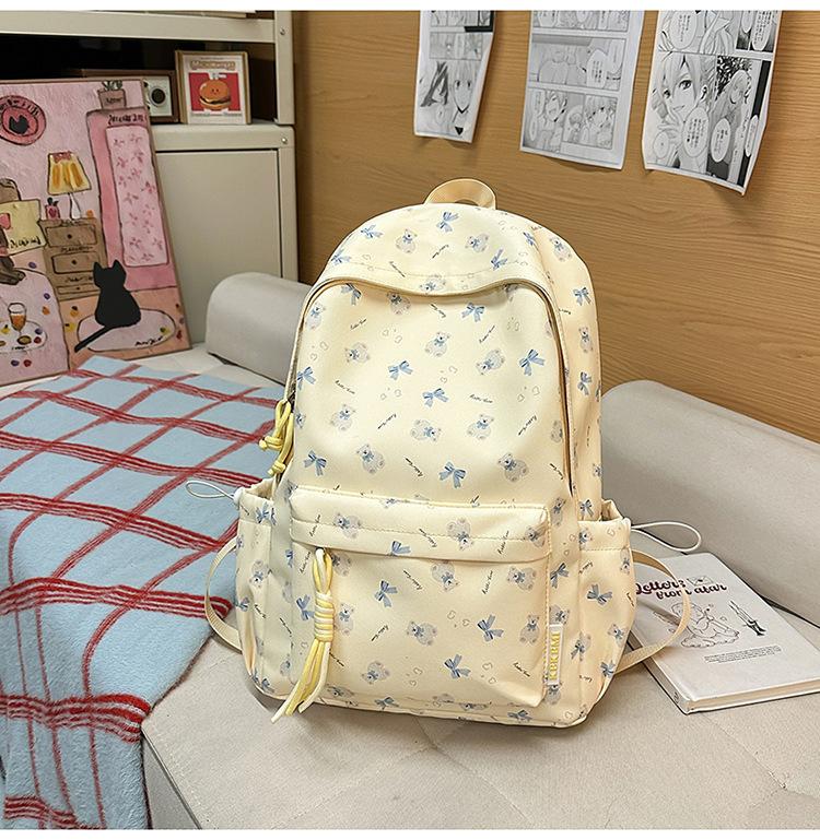 Schoolbag1011 New Schoolbag Female Japanese Ins Wind Small Fresh Literary Versatile Cartoon Print Girl Student Backpack