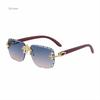 Vintage Rimless Square Cutting Lens Sunglasses Women For Men Luxury  Designer Popular Punk Fashion Diamond Cross Shades
