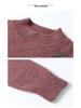High-Grade Wool Sweater: Semi-High Collar, Fashionable Embroidery, Thick Knit for Middle-Aged/Elderly Women, Winter Warmth.
