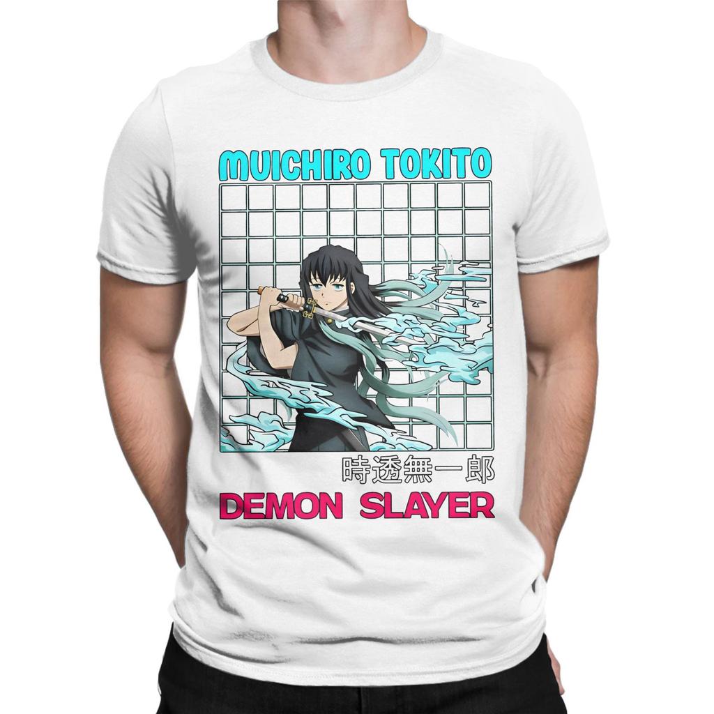 Muichiro Tokito T-Shirt Men Women Anime Demon Slayer Vintage Cotton Tee Shirt O Neck Short Sleeve T Shirt Summer Tops