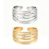 Thumb Ring Geometric Lines Shape Adjustable Opening Design Finger Ring Stainless Steel Finger Band Versatile Jewelry Gift