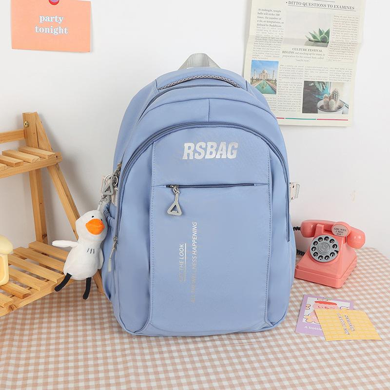 

Large capacity junior high school high school fifth and sixth grade student schoolbag female Japanese backpack trendy simple versatile travel backpack Single Pack синій