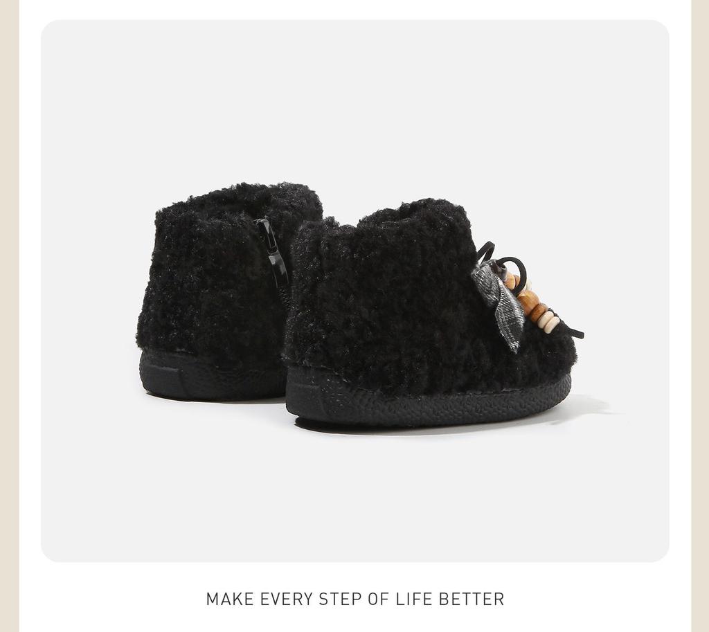 Kurze Stiefel mit Lammwolle gefüttert für Mädchen - Herbst/Winter Schneeschuhe für Kleinkinder