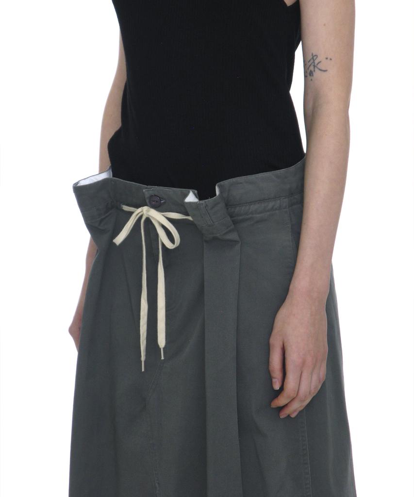 Partimento Woman Inverted Drawstring Maxi Skirt_Charcoal