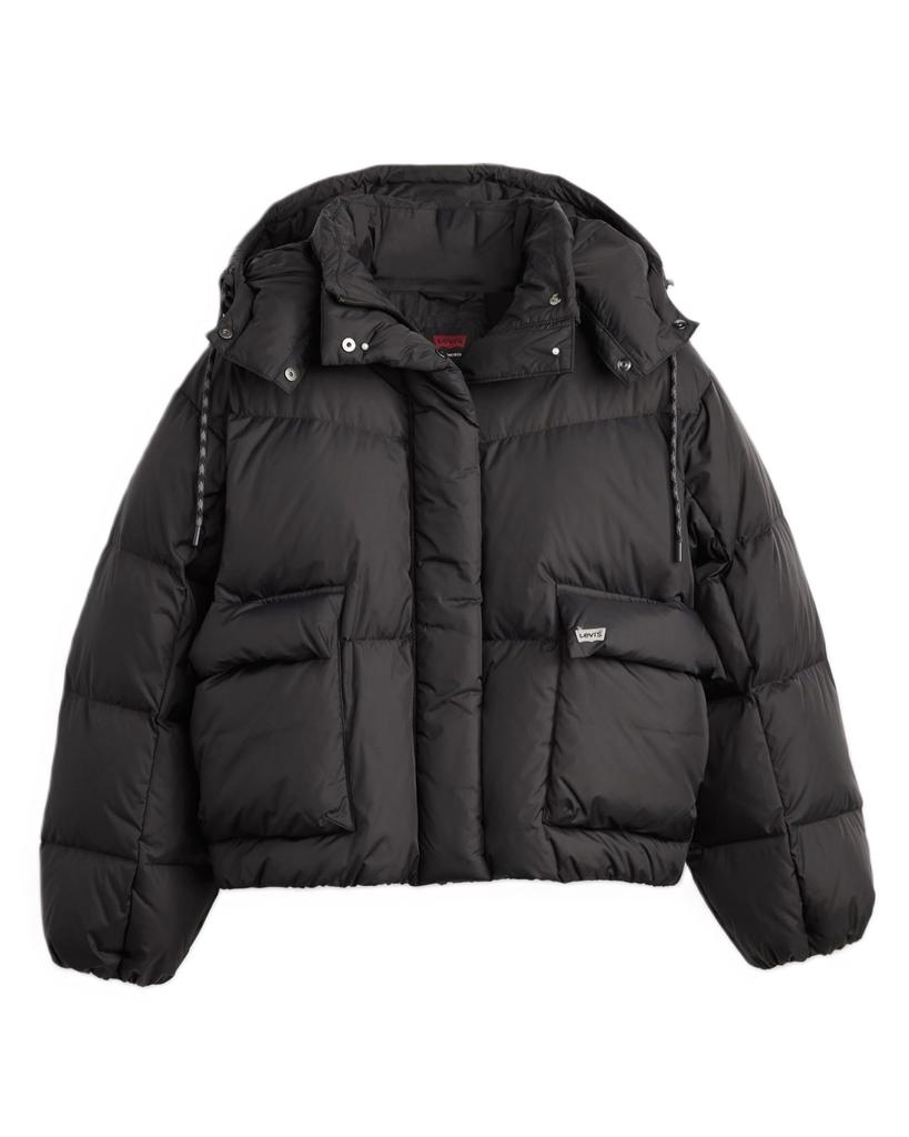 Levi's Puffer Jacket WESTERN Insulated Puffer Detachable Hood Bubble Short Jacket Women's A8527-0003 US M