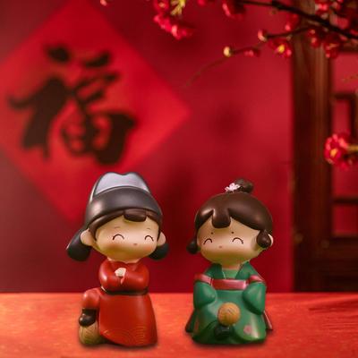 1 Paire de Sculptures de Jeune Couple Traditionnel Cadeau d'Anniversaire Collection d'Art Ornement de Table pour