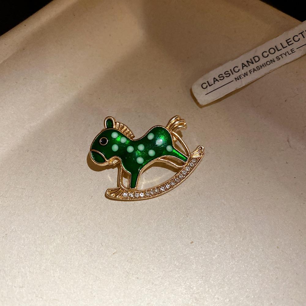 Rhinestone Little Horse Brooch Jewelry Accessories Animal Lapel Pins Luxury Zodiac Pony Pin  Unisex