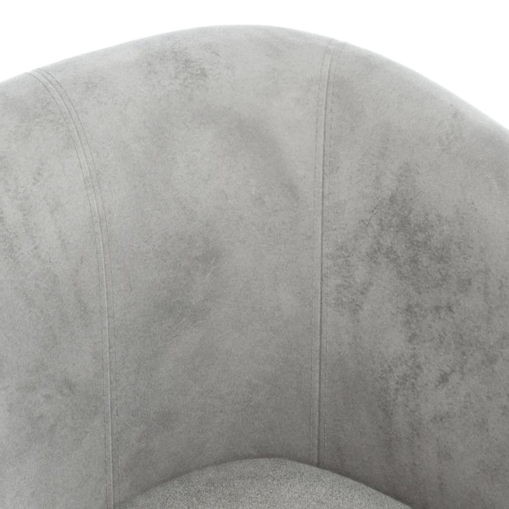 Club Chair with Footstool Light Grey Velvet