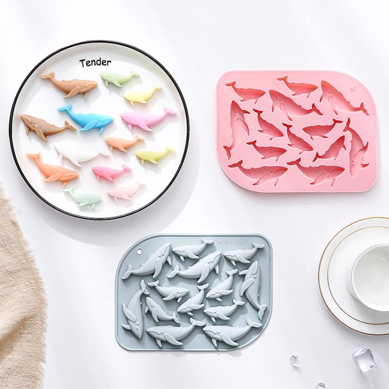 13-Cavity Whale Silicone Molds Fondant Candy Chocolate Mould Silicone Gummy Whale Baking Mold For Cake Decoration