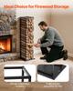 Indoor Firewood Rack, 33 × 32 × 112 Cm Log Stacker Holder, Holds Up To 45kg, Tall Wood Storage Stand, Powder-Coated Steel Firewood Holder, Heavy Duty