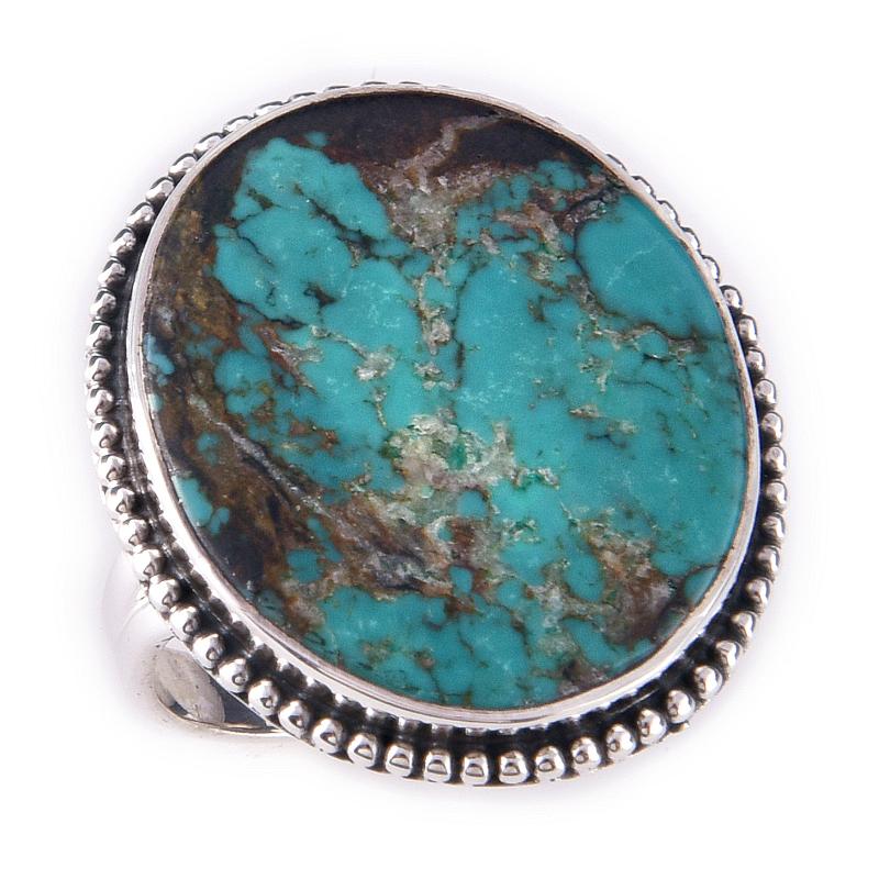 Natural Tibetan Turquoise Gemstone Handmade 925 Sterling Silver Ring Size 8 p7c65