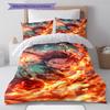 Juego de Cama con Estampado de Anime Colcha Funda de Colcha Funda de Almohada Decoración del Hogar Regalo de Cumpleaños (1 * funda nórdica + 2 * fundas de almohada, sin núcleo)