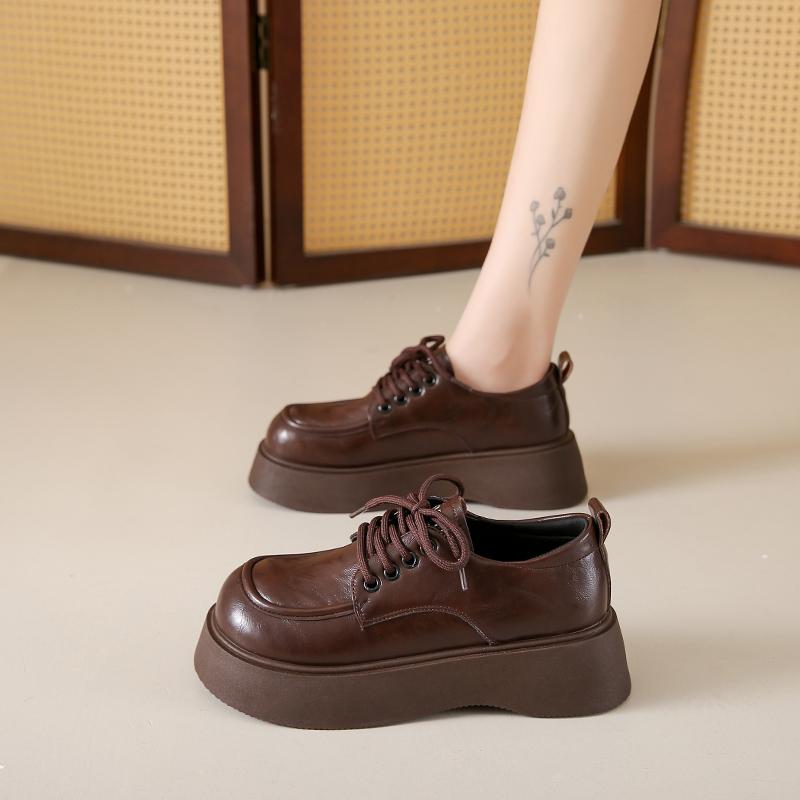 Fashion CRLAYDK Vintage Loafers for Women Platform Slip On Fashion Comfort Business Casual Shoes Dressy Office Work Leather Shoes