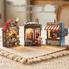 3D Magnetic Wooden Miniature Scene Puzzle, Refrigerator Sticker Cabin Model Ornament, Birthday Gift for Men and Women