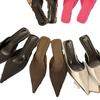 Baotou Half Slippers Women's Shoes Wear 2025 New Temperament Leopard Print Pointed French High Heels Mueller Shoes Leopard Print