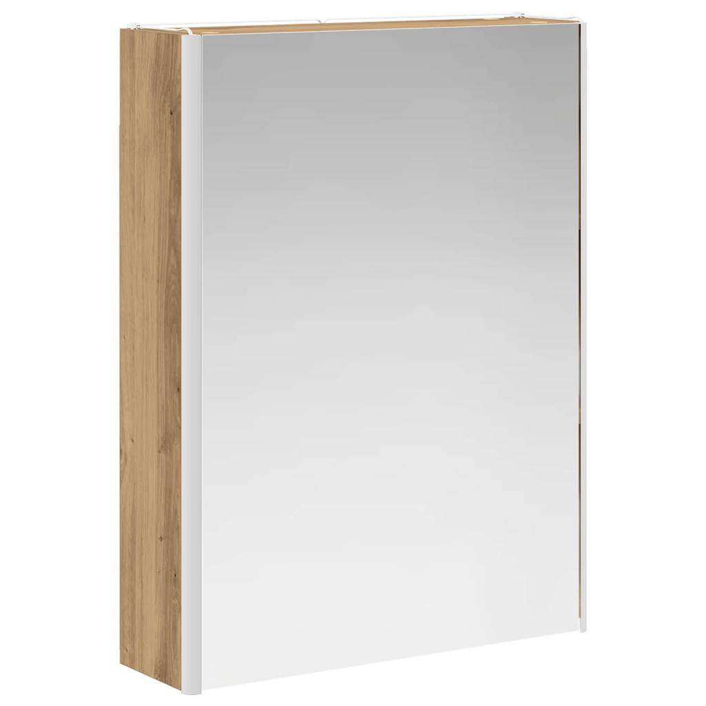 5 Piece Bathroom Furniture Set Artisan Oak Engineered Wood and Glass
