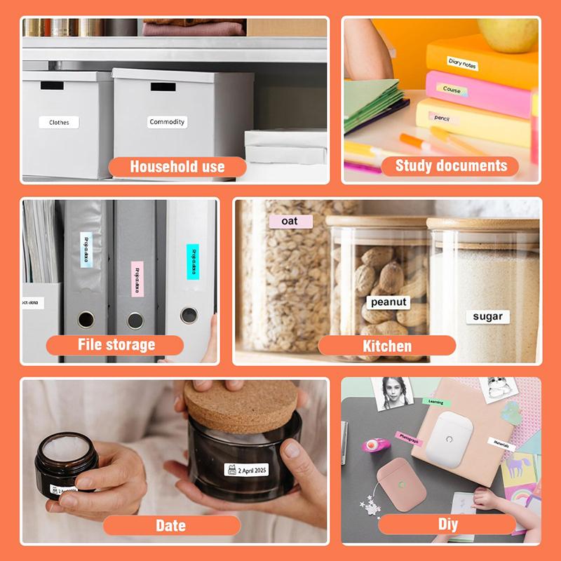 Portable Mini Inkless Printer Thermal Printer Adhesive Sticker Labeling Machine Label Maker Bluetooth Wireless Thermal Printer