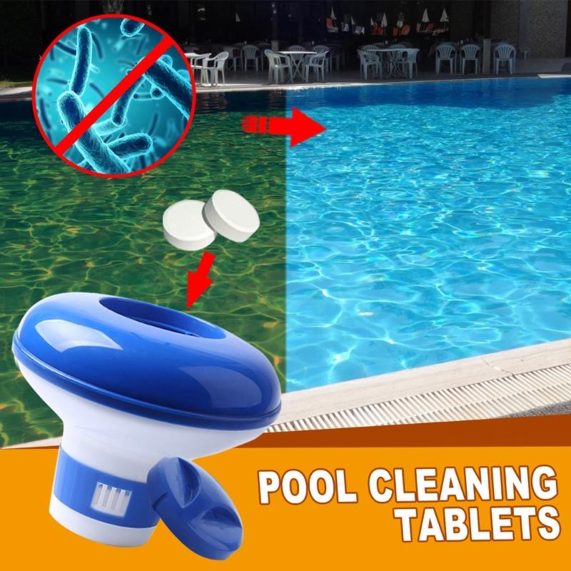Solar Pool Floating Chlorine Dispenser Swimming Pool Chlorine Floater Bromine Tablets Dispenser  Storage Organizer