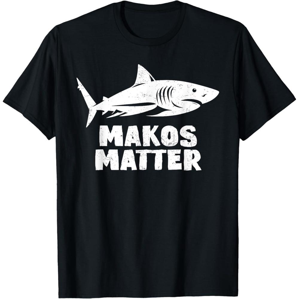 Makos Matter Mako Shark Diver Scuba Diving Distressed T Shirt 4XL чёрный
