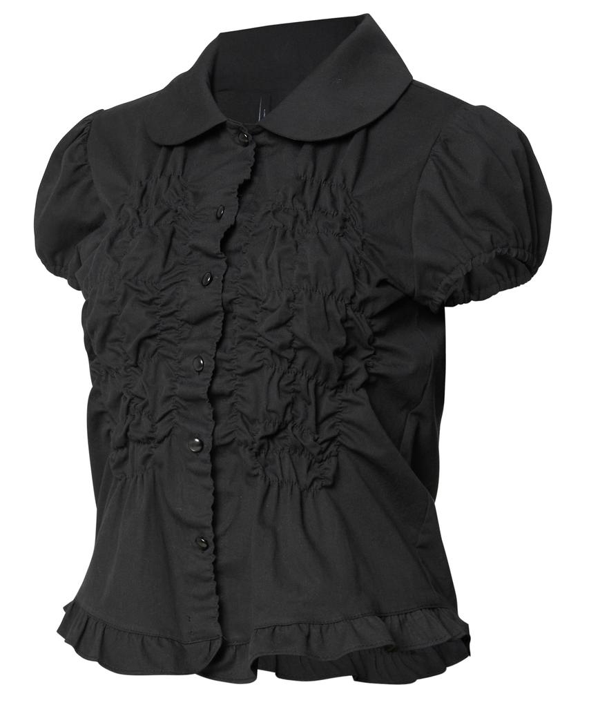 Peulleeoeob Cloud Puff Blouse (Fl-115_Black)