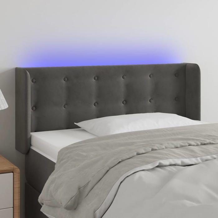 VidaXL LED Headboard Bedroom Furniture Single Bed Accessory Headboard Bed Frame Interior Dark Grey 3123707