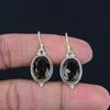 Pendientes de Gema de Cuarzo Ahumado Facetado Plata de Ley 925 Sólida Hechos a Mano Pendientes Colgantes Joyería Regalo Para Mujeres y Niñas