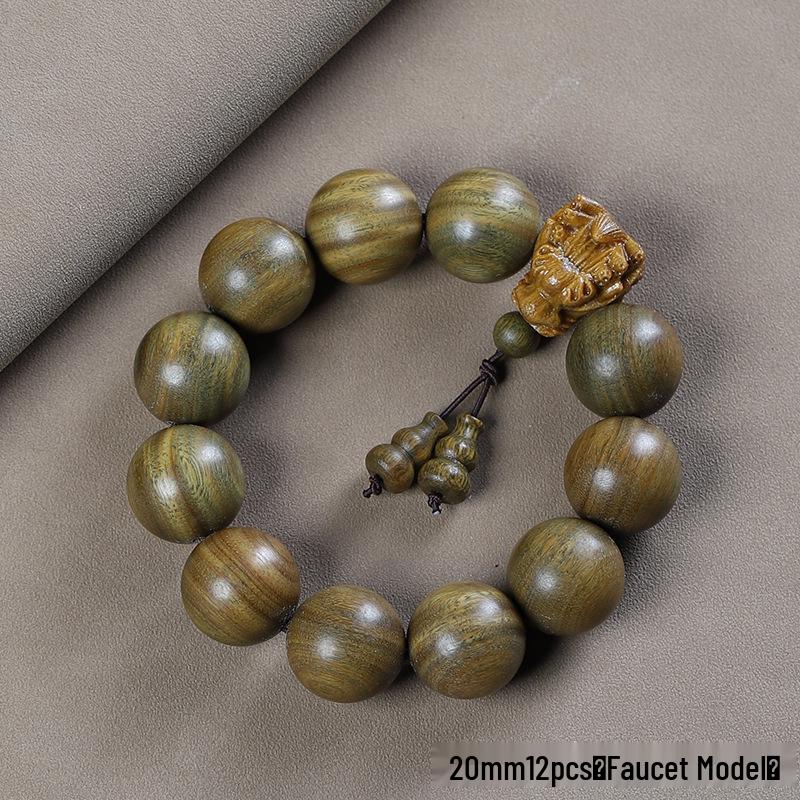 Argentina Green Sandalwood Men's and Women's Bracelet - 108 Beads, Prayer Beads of Yu Sandalwood & Rosewood.