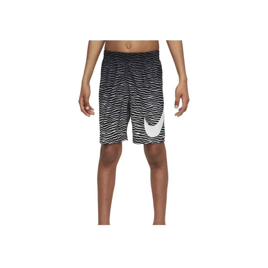 Nike Pantaloncini da Spiaggia Sportivi Casual con Stampa Integrale Logo Degradé Pantaloncini Bambino Nero FZ6495-010