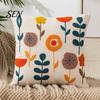 Floral Pattern Throw Pillow Shams Farmhouse Cushion Cover, 3D Flower Embroidery Decorative Light Luxury Bed Covers Case for Living Room Couch