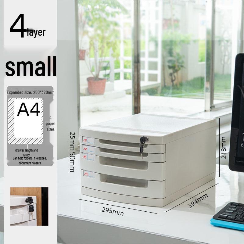Abschließbarer mehrschichtiger A4-Desktop-Aktenschrank und Aufbewahrungsbox