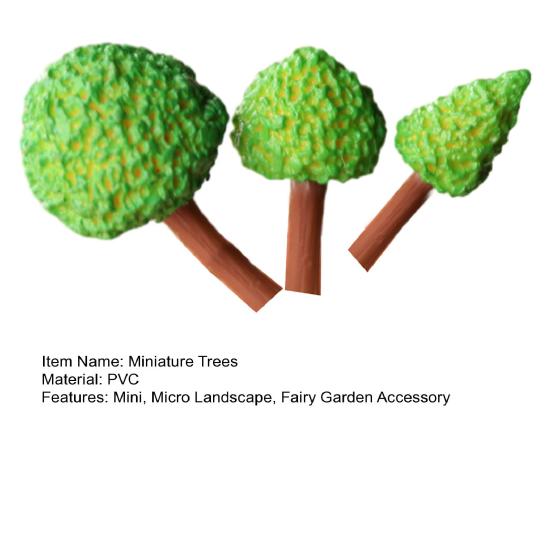 Yousheng 3 Pcs Mini Tree Figurines Miniature Fake Tree Micro Landscape Fairy Garden Ornament Tiny Artificial Greenery Tree Model for DIY Crafts