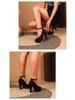 Korean Style Women's High-Heeled Platform Shoes, Solid Color, Plus Size 42
