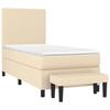 3136410 vidaXL Lit à sommier tapissier avec matelas Crème 90x200 cm Tissu