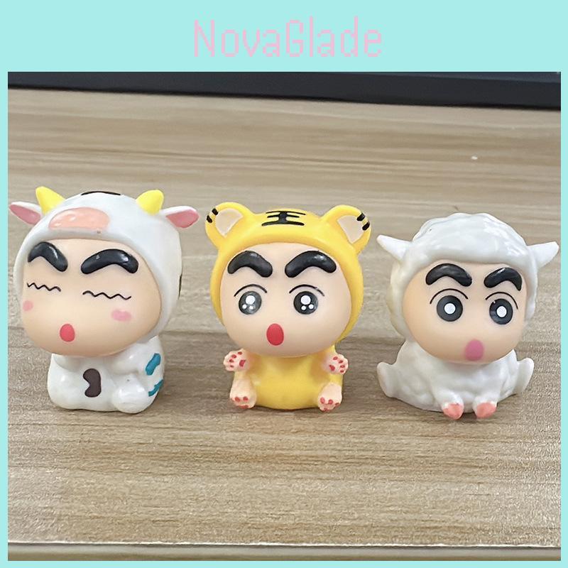 Adorable Pvc Anime Cartoon Crayon Shin-chan Animal Figurines Set Of 12