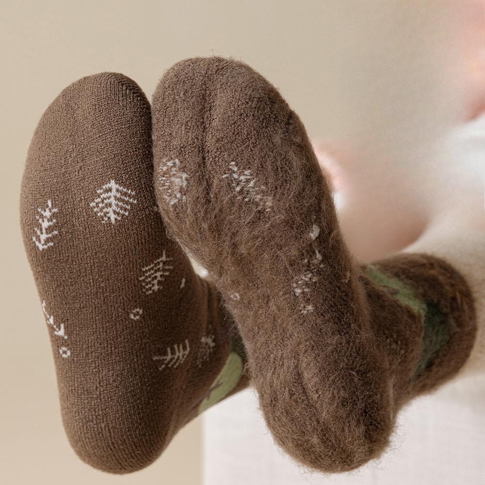Fleece Socks for Women's Autumn and Winter, Thick and Warm, Sub-zero Cold Protection Socks, Flip-top Floor Socks, Fleece Winter Women's Socks