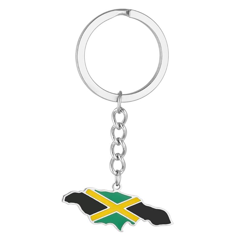 

Ethnic Style Keyholder Keychain Souveniry Gift Stainless Steel Map Keychain Backpack Map Flag Shape Keyring for Unisex 1 серебряный