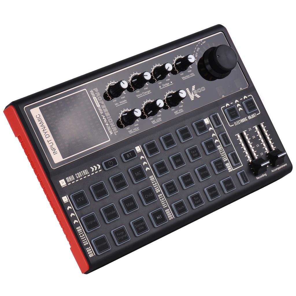 SK300 Live Sound Card External Voice Changer Audio Mixer Kit Built In Rechargeable Battery Multiple Sound Effects with